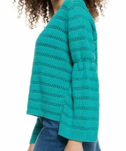 Best Sale 🛒 Roxy Latigo Bay Teal Stripe Aloha Band Sweater - Juniors ✨ -Hot Sale Roxy Shop zu101002535 alt 3 tm1637932297