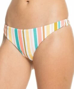 Best Sale ✨ Roxy Bright White Aloha Stripe 👙 Bikini Bottoms - Juniors 🤩
