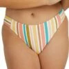 Buy 🌟 Roxy Bright White Aloha Stripe High-Rise 👙 Bikini Bottoms - Juniors 🔥