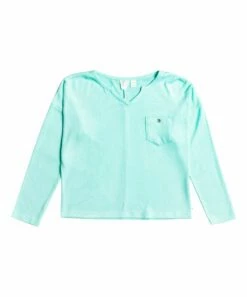 Best Pirce 👏 Roxy Aruba Blue V-Neck Pocket Long-Sleeve Tee - 👧 Girls 🔥