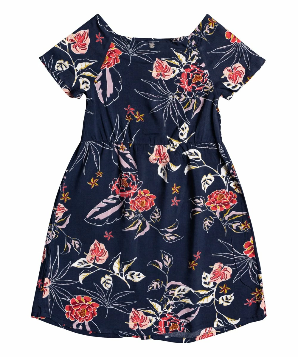 Cheap ๐ Roxy Mood Indigo & Red Floral Short-Sleeve A-Line ๐ Dress - ๐ง Girls ๐ฅฐ 2 Cheap ๐ Roxy Mood Indigo & Red Floral Short-Sleeve A-Line ๐ Dress - ๐ง Girls ๐ฅฐ - Image 2