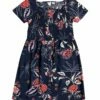 Cheap 🎁 Roxy Mood Indigo & Red Floral Short-Sleeve A-Line 👗 Dress - 👧 Girls 🥰
