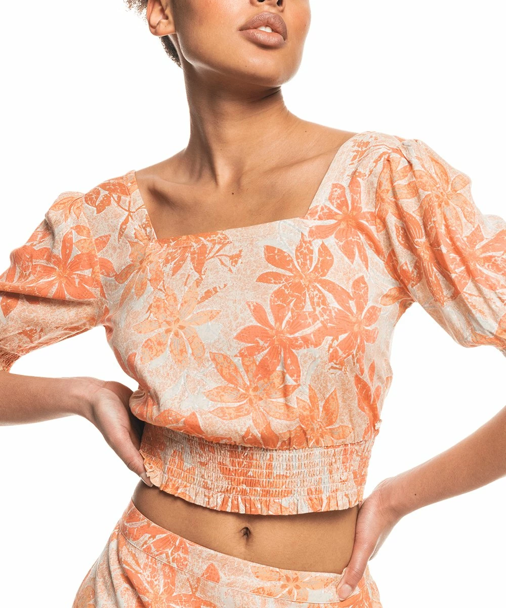 Flash Sale ✔️ Roxy Tapioca Pure Sunshine Puff-Sleeve Square Neck Crop Top - Juniors ✔️ 3 Flash Sale ✔️ Roxy Tapioca Pure Sunshine Puff-Sleeve Square Neck Crop Top - Juniors ✔️ - Image 3
