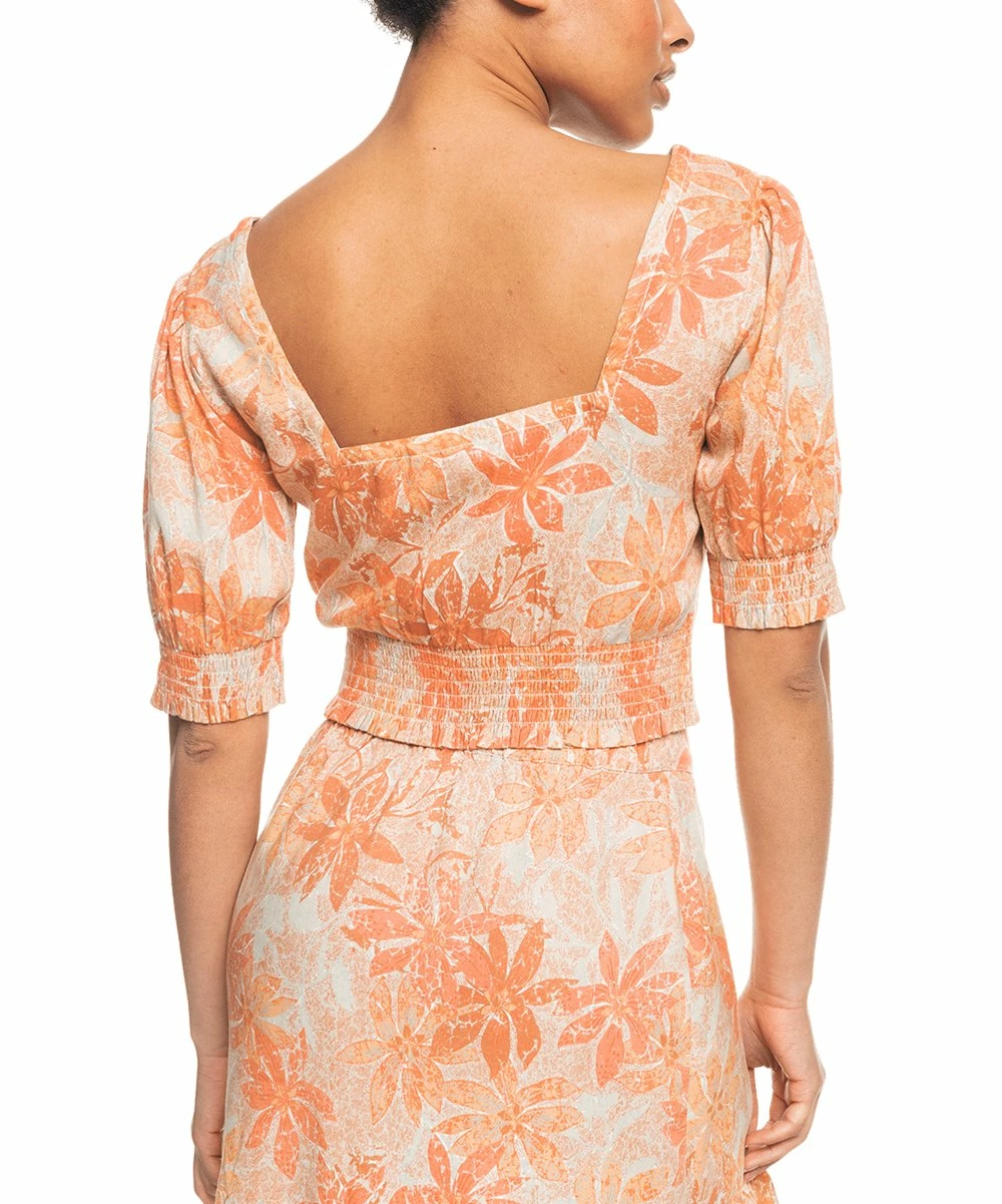 Flash Sale ✔️ Roxy Tapioca Pure Sunshine Puff-Sleeve Square Neck Crop Top - Juniors ✔️ 5 Flash Sale ✔️ Roxy Tapioca Pure Sunshine Puff-Sleeve Square Neck Crop Top - Juniors ✔️ - Image 5