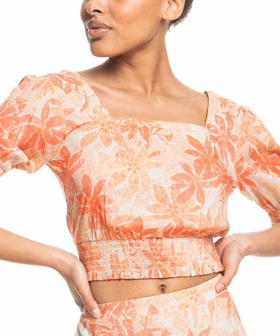 Flash Sale ✔️ Roxy Tapioca Pure Sunshine Puff-Sleeve Square Neck Crop Top - Juniors ✔️ 2 Flash Sale ✔️ Roxy Tapioca Pure Sunshine Puff-Sleeve Square Neck Crop Top - Juniors ✔️ - Image 2