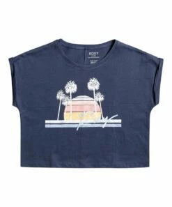 Cheap ๐ฅฐ Roxy Mood Indigo Palm Tree Sunset Organic Cotton Cut-Off Tee - ๐ง Girls ๐