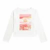 Best Sale 🤩 Roxy Snow White & Pink Scenic Desert Organic Cotton Long-Sleeve Tee - 👧 Girls ✨