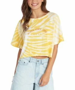 Outlet ๐ Roxy Ochre Tie-Dye Aloha Day Oversize Tee - Juniors ๐งจ