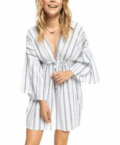 Wholesale ๐งจ Roxy Bright White Misquin Kaftan A-Line ๐ Dress - Juniors ๐