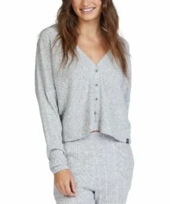 Hot Sale ๐ฅฐ Roxy Heritage Heather Ribbed V-Neck Lazy Day Cardigan - Juniors ๐