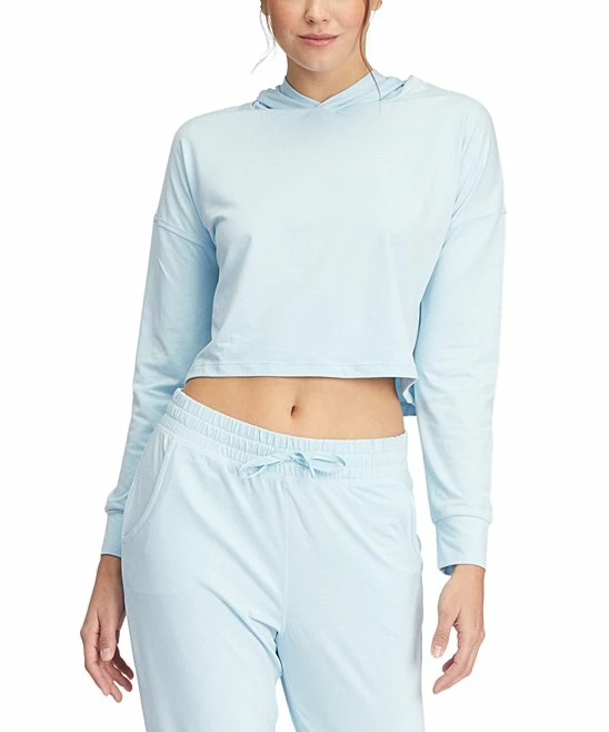 New ✨ Roxy Cool Blue Heather Long-Sleeve Sun Might Shine Hooded Crop Top - Juniors 🎁 3 New ✨ Roxy Cool Blue Heather Long-Sleeve Sun Might Shine Hooded Crop Top - Juniors 🎁 - Image 3