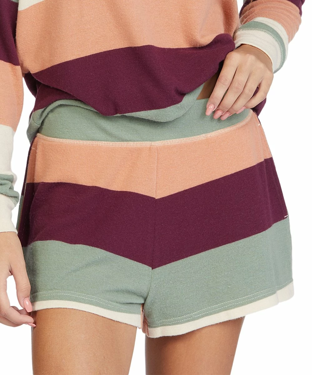 Best Sale 🎉 Roxy Fig & Pink Stripe High-Rise Ever Glow Shorts - Juniors 😍 1 Best Sale 🎉 Roxy Fig & Pink Stripe High-Rise Ever Glow Shorts - Juniors 😍