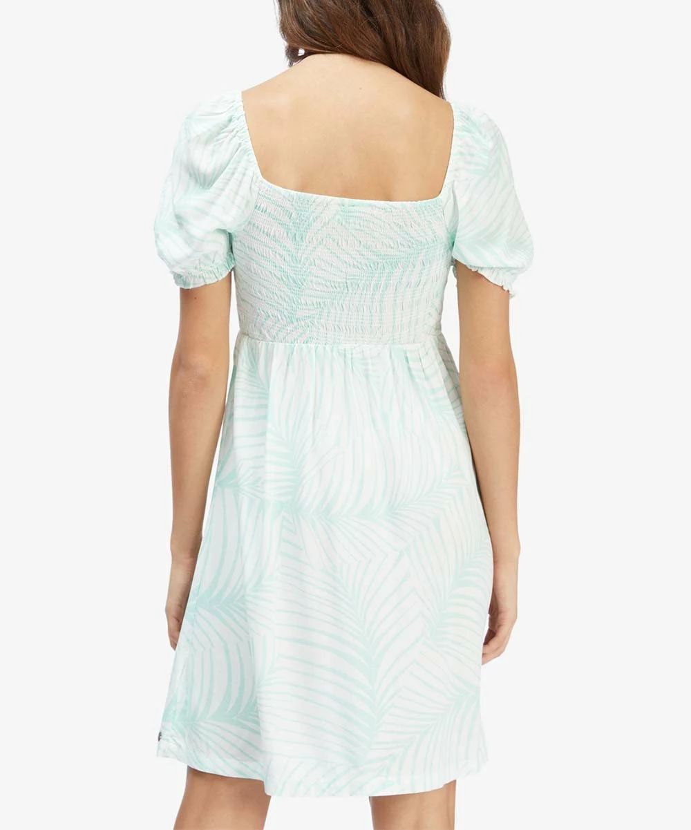 Brand new 🔥 Roxy Brook Green Palm Tree Hello Petal Puff-Sleeve A-Line 👗 Dress - Juniors 👏 3 Brand new 🔥 Roxy Brook Green Palm Tree Hello Petal Puff-Sleeve A-Line 👗 Dress - Juniors 👏 - Image 3