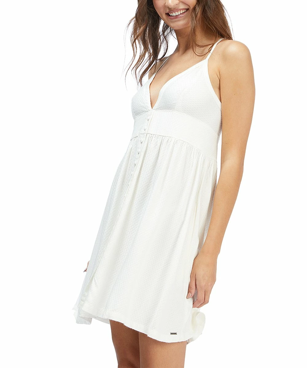 Coupon ❤️ Roxy Snow White Smocked Golden Lights Sleeveless V-Neck 👗 Dress - Juniors 😉 2 Coupon ❤️ Roxy Snow White Smocked Golden Lights Sleeveless V-Neck 👗 Dress - Juniors 😉 - Image 2