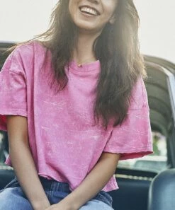 Buy ✔️ Roxy Pink Guava Washed Waves Oversize Tee - Juniors 🎁