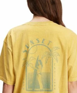 Promo ๐ฏ Roxy Ochre Oversize ๐ Surfing Babe Tee - Juniors โ๏ธ