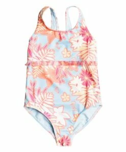 Promo ๐คฉ Roxy Cool Blue Funny Childhood Ruffle One-Piece - Toddler & ๐ง Girls ๐
