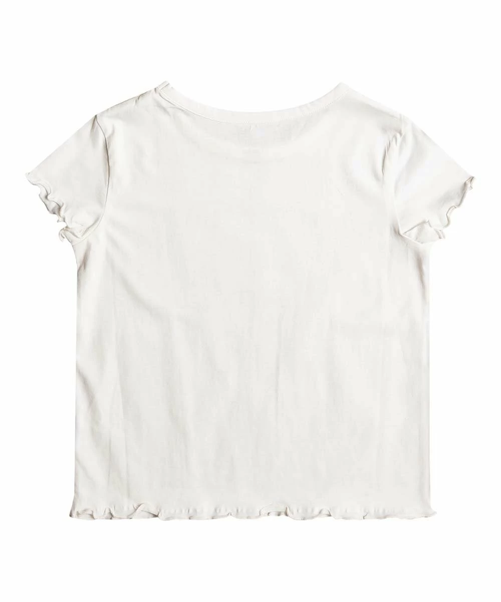 Hot Sale 🔔 Roxy Snow White Temporary Fix Lettuce-Hem Crewneck Tee - 👧 Girls 💯 2 Hot Sale 🔔 Roxy Snow White Temporary Fix Lettuce-Hem Crewneck Tee - 👧 Girls 💯 - Image 2