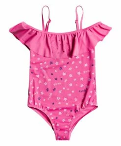 Cheap ๐ Roxy Pink Guava Tiny Stars Ruffle Off-Shoulder One-Piece - Toddler & ๐ง Girls ๐
