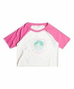 Hot Sale 🧨 Roxy Pink Guava Fly On The Wall Raglan Crop Tee - 👧 Girls 🤩