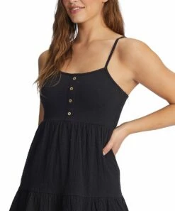 Best Sale 😍 Roxy Anthracite Button-Accent Sleeveless Beach Hangs Tiered 👗 Dress - Juniors 😉 7 Best Sale 😍 Roxy Anthracite Button-Accent Sleeveless Beach Hangs Tiered 👗 Dress - Juniors 😉 -Hot Sale Roxy Shop zu106632885 alt 3 tm1657032590