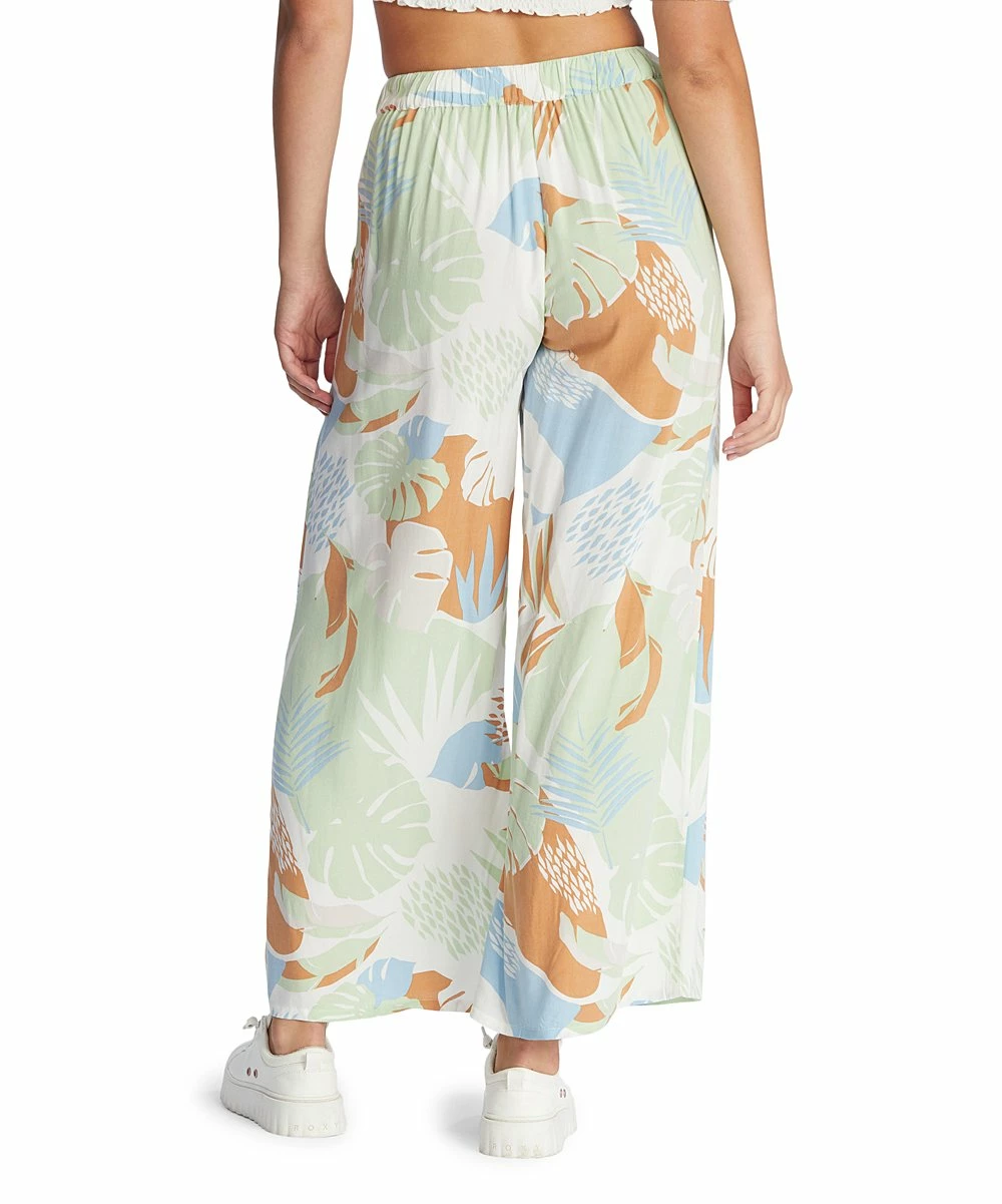 Outlet 👍 Roxy Bright White & Light Blue Floral Midnight Avenue Wide-Leg Pants - Juniors 🎉 3 Outlet 👍 Roxy Bright White & Light Blue Floral Midnight Avenue Wide-Leg Pants - Juniors 🎉 - Image 3