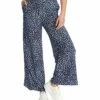 Coupon 🎉 Roxy Indigo Animal-Print Pocket Wide-Leg Pants - Juniors 🔥