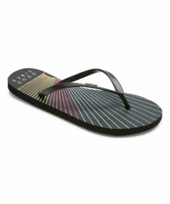 Wholesale 👍 Roxy Black & Blue Abstract Viva Stamp Flip-Flop - 👩 Women 😉