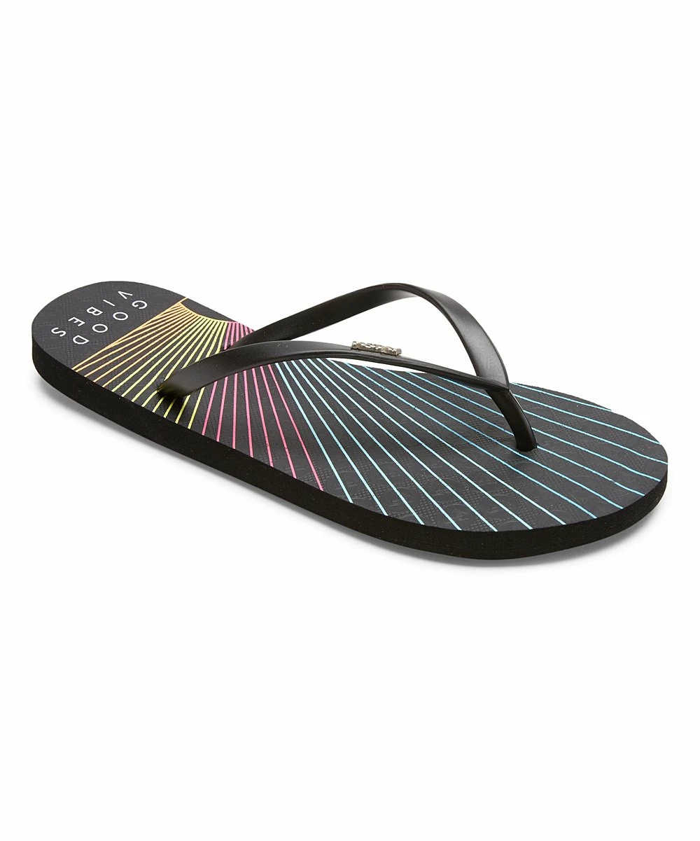 Wholesale 👍 Roxy Black & Blue Abstract Viva Stamp Flip-Flop - 👩 Women 😉 1 Wholesale 👍 Roxy Black & Blue Abstract Viva Stamp Flip-Flop - 👩 Women 😉