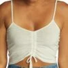 Flash Sale 👏 Roxy Snow White Tie Ruched V-Neck Flirty Feels Crop Tank - Juniors ⌛