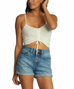 Flash Sale 👏 Roxy Snow White Tie Ruched V-Neck Flirty Feels Crop Tank - Juniors ⌛ 6 Flash Sale 👏 Roxy Snow White Tie Ruched V-Neck Flirty Feels Crop Tank - Juniors ⌛ -Hot Sale Roxy Shop zu106635897 main tm1657287529