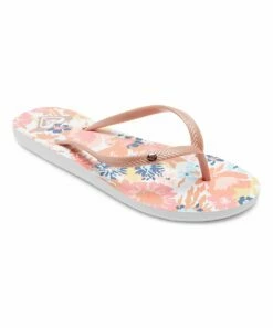 Deals 😀 Roxy Crazy Pink Floral Bermuda Flip-Flop - 👩 Women ❤️