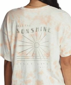 Wholesale ๐คฉ Roxy Peach Bud Tie-Dye 'Feel The Sunshine' Tee - Juniors โค๏ธ