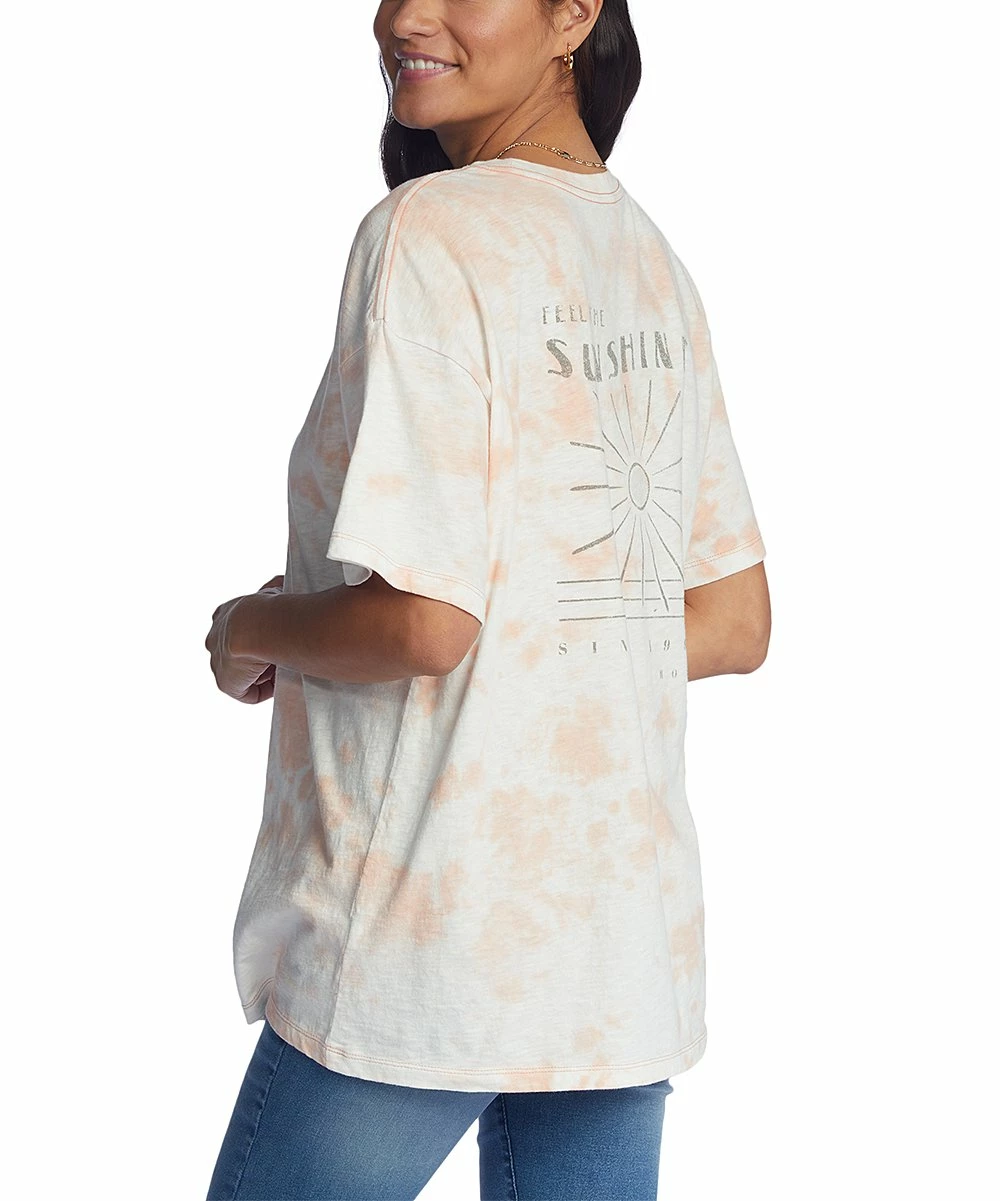 Wholesale 🤩 Roxy Peach Bud Tie-Dye 'Feel The Sunshine' Tee - Juniors ❤️ 4 Wholesale 🤩 Roxy Peach Bud Tie-Dye 'Feel The Sunshine' Tee - Juniors ❤️ - Image 4