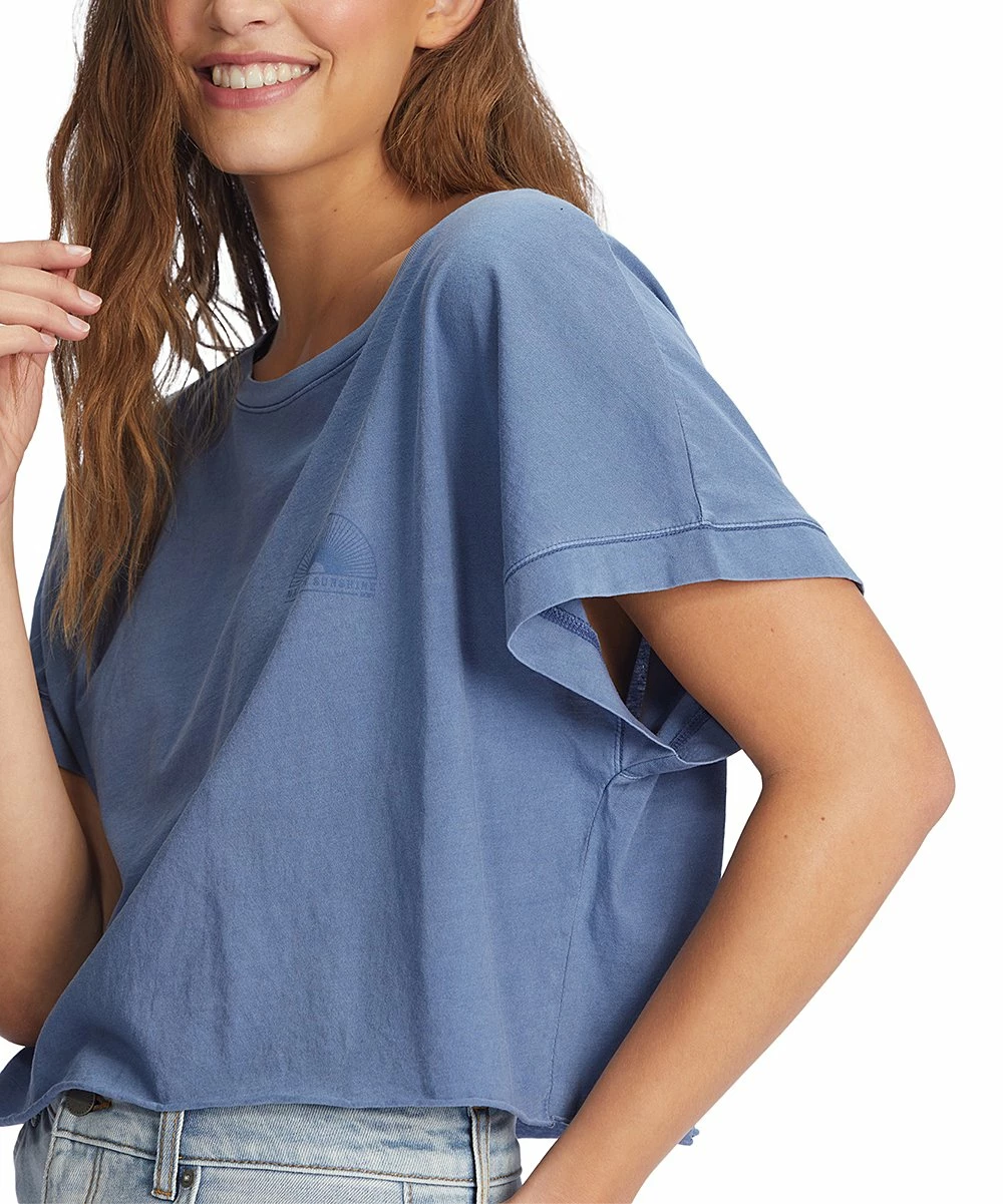 Brand new 🎉 Roxy Bijou Blue Having Fun Crop Tee - Juniors 🛒 2 Brand new 🎉 Roxy Bijou Blue Having Fun Crop Tee - Juniors 🛒 - Image 2