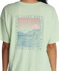 Top 10 ๐ Roxy Pastel Green 'My Lucky Wave' Tee - Juniors ๐
