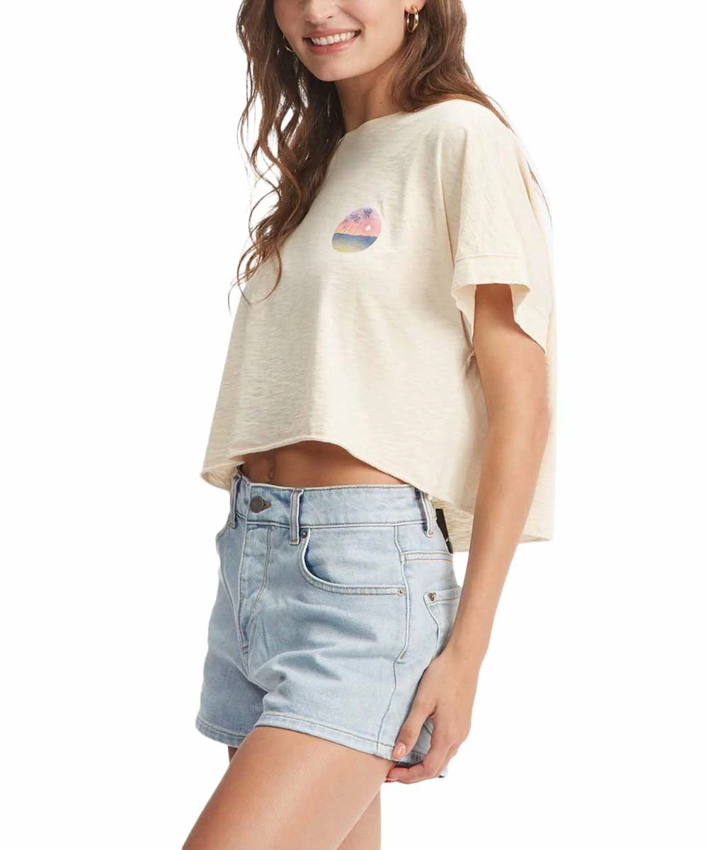 Brand new ✔️ Roxy Tapioca When In Hawaii Boatneck Crop Top - Juniors ⌛ 2 Brand new ✔️ Roxy Tapioca When In Hawaii Boatneck Crop Top - Juniors ⌛ - Image 2