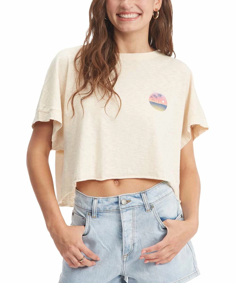 Brand new ✔️ Roxy Tapioca When In Hawaii Boatneck Crop Top - Juniors ⌛ 3 Brand new ✔️ Roxy Tapioca When In Hawaii Boatneck Crop Top - Juniors ⌛ - Image 3