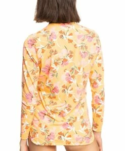 Buy 😀 Roxy Yellow Floral Sea Skippin' Long-Sleeve Rashguard - Juniors 🧨 -Hot Sale Roxy Shop zu106641281 alt 2 tm1657287674