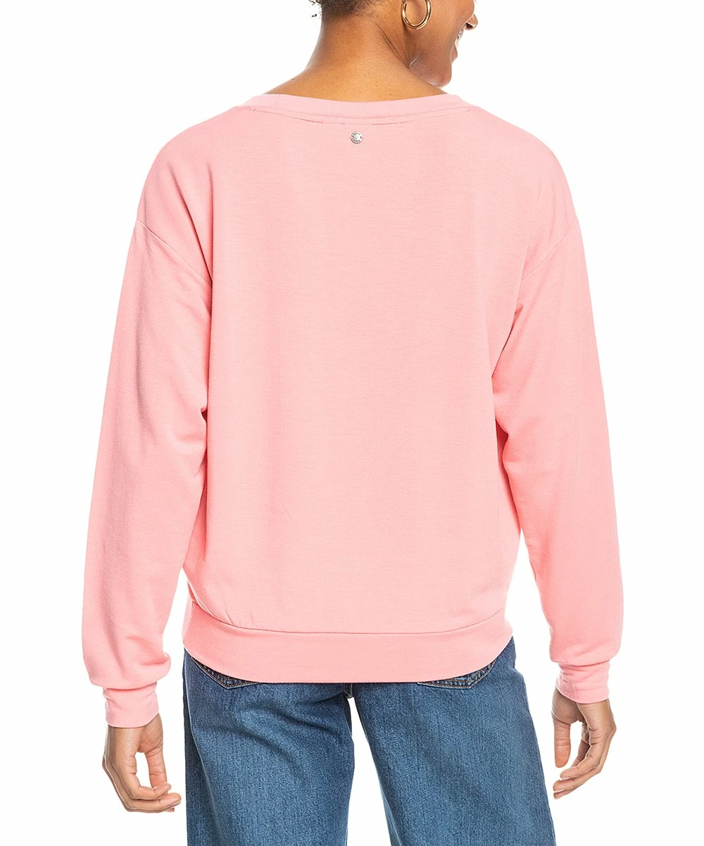 Coupon ✔️ Roxy Strawberry Pink 🏄 Surfing By Moonlight Sweatshirt - Juniors 🔥 4 Coupon ✔️ Roxy Strawberry Pink 🏄 Surfing By Moonlight Sweatshirt - Juniors 🔥 - Image 4