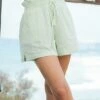 Discount 🤩 Roxy Pastel Green Tassel-Accent High-Rise Pop Sun Shorts - Juniors 🥰