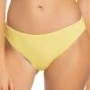 New 🌟 Roxy Sunshine Yellow Ribbed Roxy Love 👙 Bikini Bottoms - Juniors ⌛