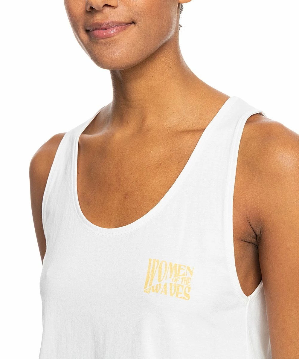 Best deal 🥰 Roxy White & Yellow Rainbow 'Women Of The Waves' Tank - Juniors 🔥 2 Best deal 🥰 Roxy White & Yellow Rainbow 'Women Of The Waves' Tank - Juniors 🔥 - Image 2