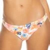 New 🌟 Roxy Bright White & Light Pink Floral Beach Classics Cheeky 👙 Bikini Bottoms - Juniors 🎁