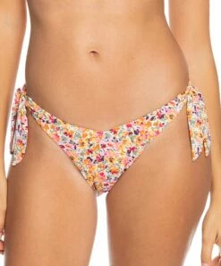 Wholesale 🔥 Roxy Pastel Rose Floral Side-Tie Beach Classics Cheeky 👙 Bikini Bottoms - Juniors 💯