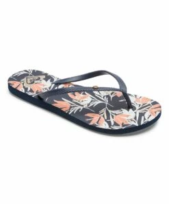 Discount 😀 Roxy Navy & Pink Floral Bermuda Flip-Flop - 👩 Women 🌟