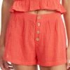 Best deal 🛒 Roxy Hibiscus Contrast-Button Sunset Mind Shorts - Juniors 😀