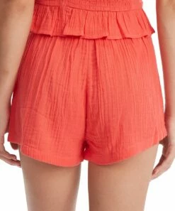 Best deal 🛒 Roxy Hibiscus Contrast-Button Sunset Mind Shorts - Juniors 😀 -Hot Sale Roxy Shop zu106643011 alt 3 tm1657287875