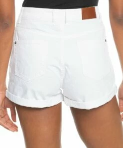 Deals 🔔 Roxy Off-White High-Rise Cuffed Denim Authentic ☀️ Summer Shorts - Juniors ✔️ -Hot Sale Roxy Shop zu106648351 alt 2 tm1657287875