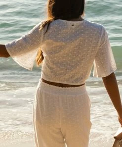 Coupon 🧨 Roxy Snow White Tie-Front Long Escape Crop Top - Juniors ✨ -Hot Sale Roxy Shop zu106648357 alt 4 tm1657031752